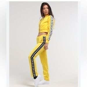 Kappa Yellow Tearaway Slim Fit Pants